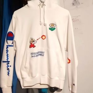 Champion X Nintindo white pull over hoodie